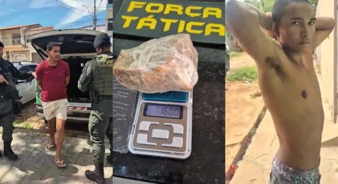 PM prende jovem com drogas em Barbalha e outro tornozelado após o sétimo furto